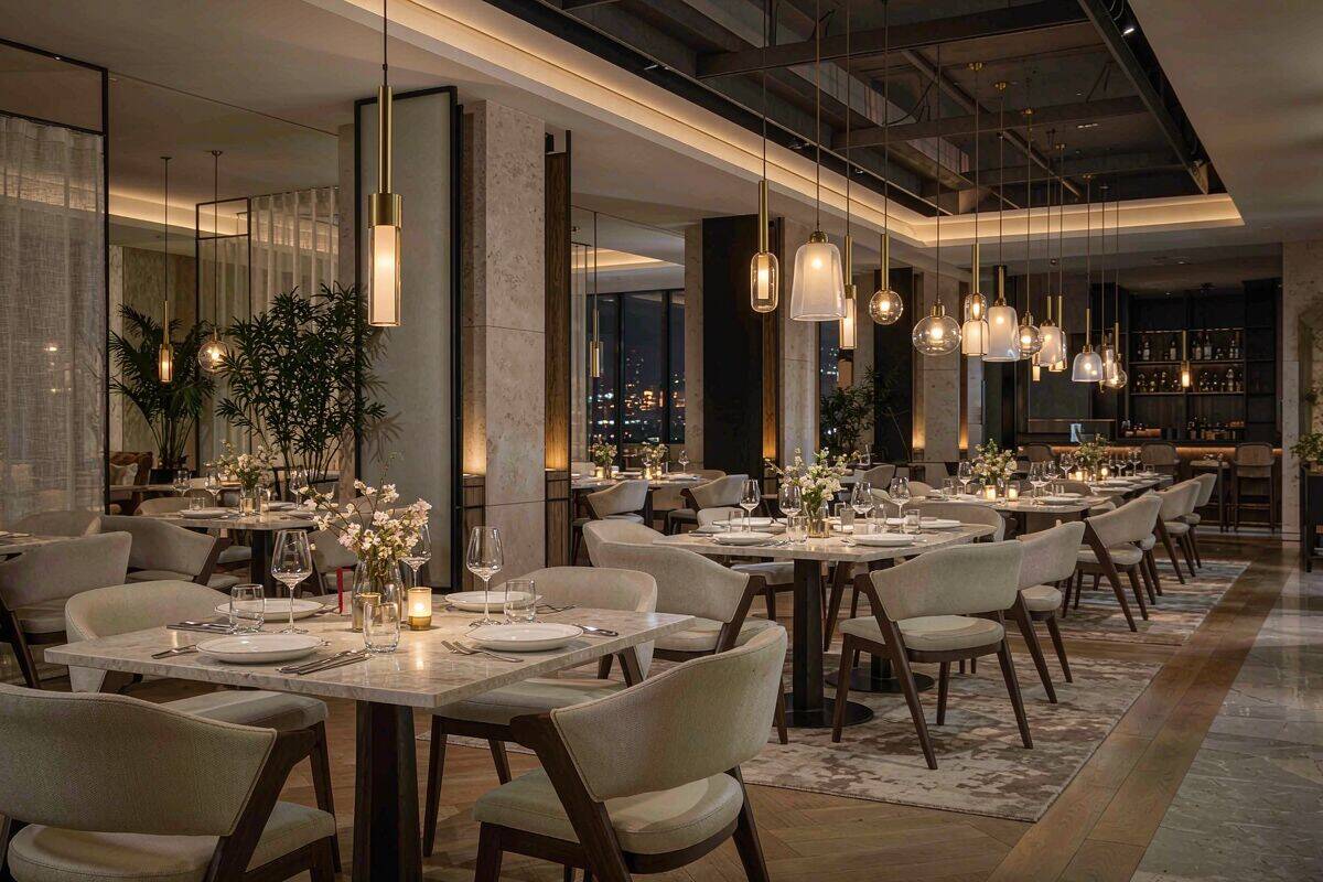 Restaurant lighting illustration from the original website